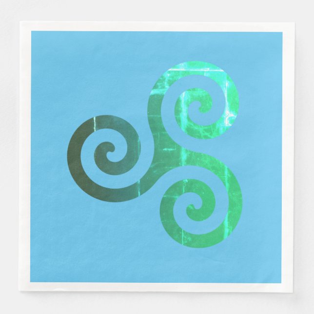 Servilleta De Papel De Cena Símbolo celta de la época de Emerald Triskele (Anverso)