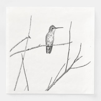 Servilleta De Papel De Cena Simplemente un colibrí sobre un palo