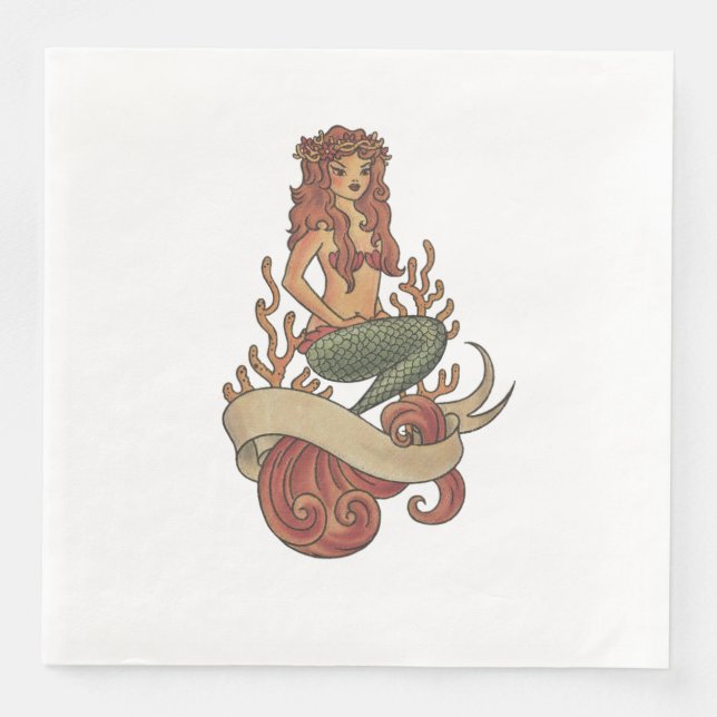 Servilleta De Papel De Cena sirena (Anverso)