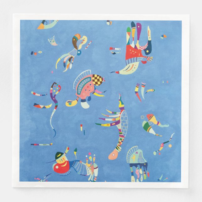 Servilleta De Papel De Cena Sky Blue por Wassily Kandinsky (Anverso)