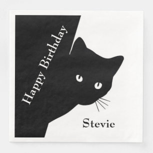 Servilleta De Papel De Cena Sly Black Cat