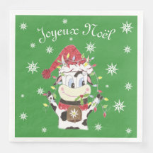 Snowbell, la vaca y la Navidad luces servilletas d
