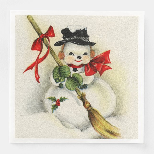 Servilleta De Papel De Cena Snowman 001 (Anverso)