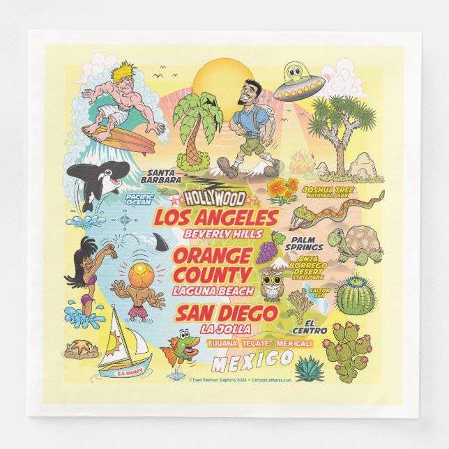 Servilleta De Papel De Cena SoCal Sunset (Anverso)