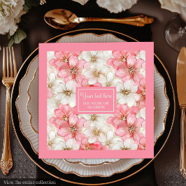 Servilleta De Papel De Cena Soft Pastel Pink Gold Napkins Delicate Custom Name