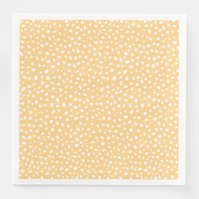 Servilleta De Papel De Cena Soft Yellow Uneven Dots Graphic Design (Anverso)