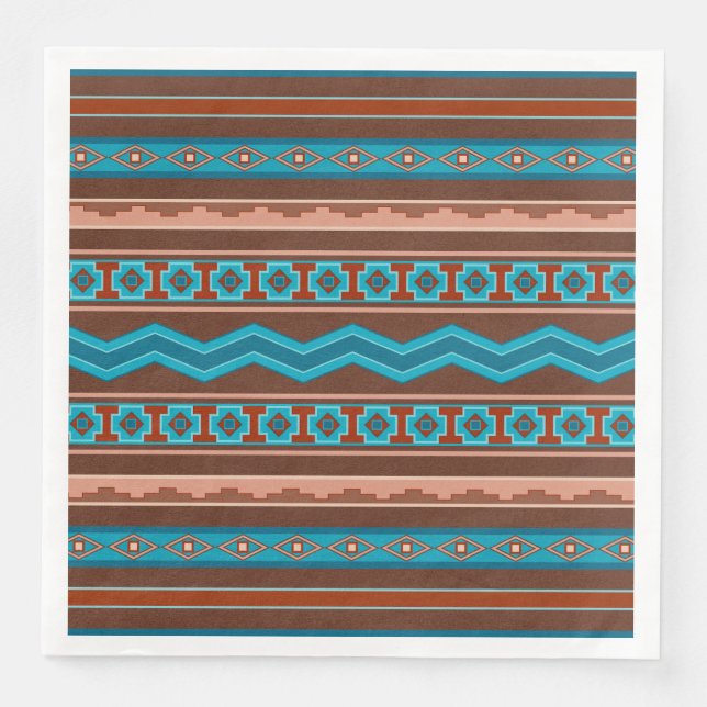 Servilleta De Papel De Cena Southwest Style Geometric Cameron Gorge Design (Anverso)