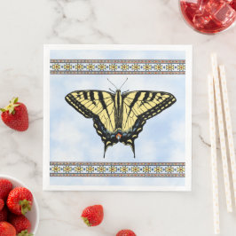 Servilleta De Papel De Cena Souwest Yellow Swallowtail Butfly Blue Sky