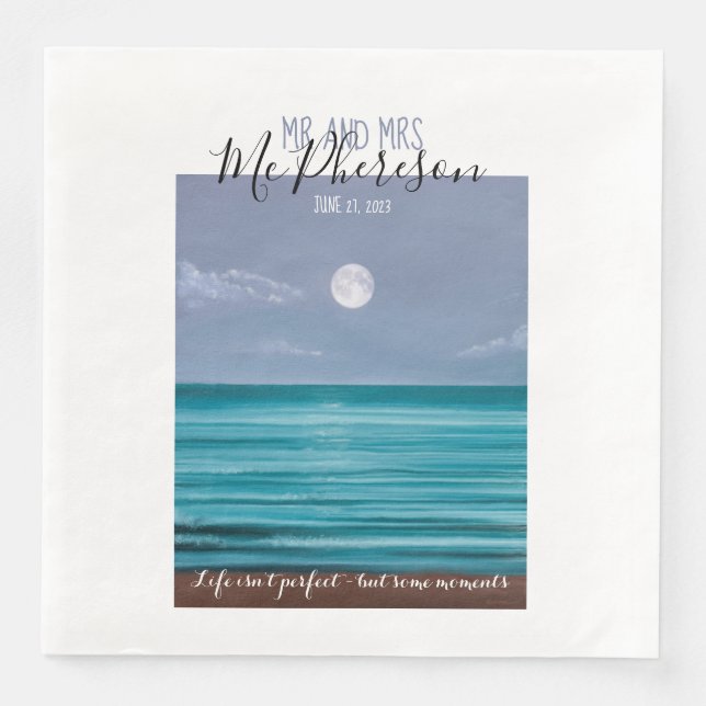 Servilleta De Papel De Cena Sr. y Sra. Moonlit (Anverso)