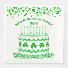 Servilleta De Papel De Cena St Patrick's Day Birthday Cake Custom Candles