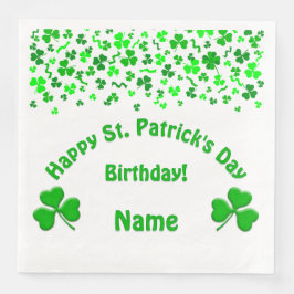 Servilleta De Papel De Cena St Patrick's Day Birthday Shamrocks