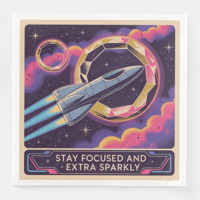 Servilleta De Papel De Cena Stay Focused And Extra Sparkly (Anverso)