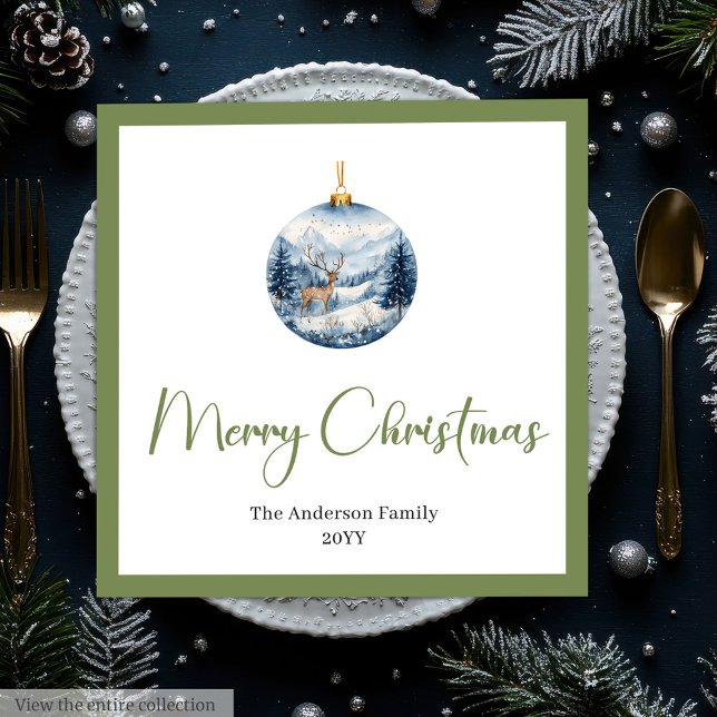 Servilleta De Papel De Cena Stylish Bohemian Rustic Winter Scene Table Napkins (Stylish Bohemian Rustic Winter Scene Table Napkins)