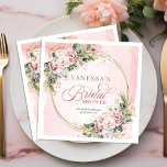 Servilleta De Papel De Cena Stylish dusty pink floral greenery bridal shower<br><div class="desc">✅ For matching items search 218B in my collections ✅ Celebrate the bride with elegant rose gold, dusty pink, and blush floral bridal shower napkins featuring delicate boho greenery and eucalyptus accents. Perfect for romantic table décor, these stylish napkins add a soft, feminine touch to any bridal shower. Ideal for...</div>