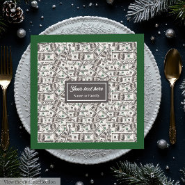 Servilleta De Papel De Cena Stylish funny gift monogram dollar pattern napkins