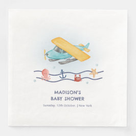 Servilleta De Papel De Cena Summer Travel Adventure Sea Airplane Baby Shower