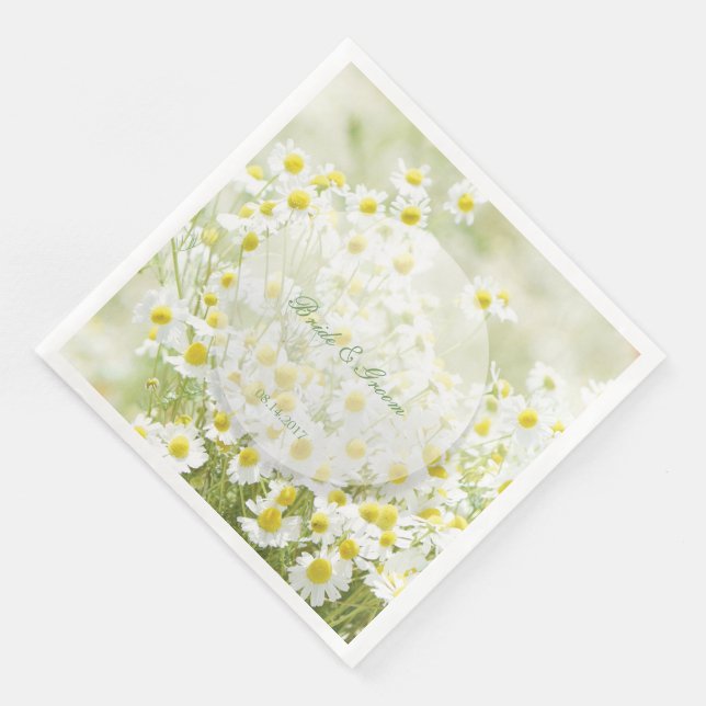 Servilleta De Papel De Cena Summerfield Daisies Chamomile Flower Boda (Esquina)