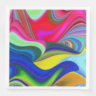 Servilleta De Papel De Cena Summerrainbow , Resumen del Rainbowart 3D