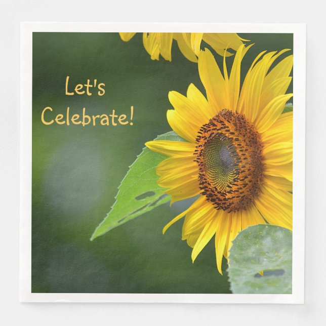 Servilleta De Papel De Cena Sunflower Celebremos (Anverso)