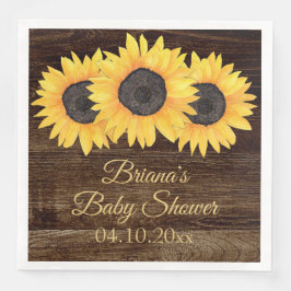 Servilleta De Papel De Cena Sunflowers Baby Shower Dinner Napkin