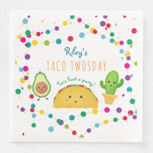Servilleta De Papel De Cena Taco TWOSDAY segundo tema de fiesta de cumpleaños