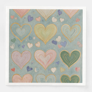 Servilleta De Papel De Cena Tapiz de Corazón de Pastel