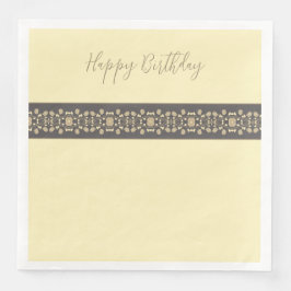 Servilleta De Papel De Cena Taupe, Crema Y Gris Oscuro