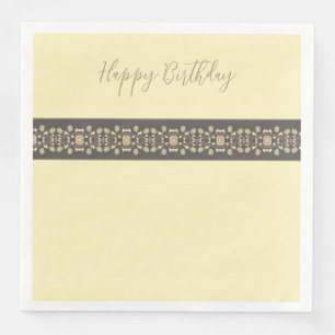 Servilleta De Papel De Cena Taupe, Crema Y Gris Oscuro