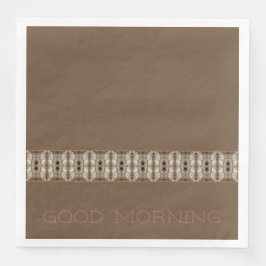 Servilleta De Papel De Cena Taupe Y Rosa