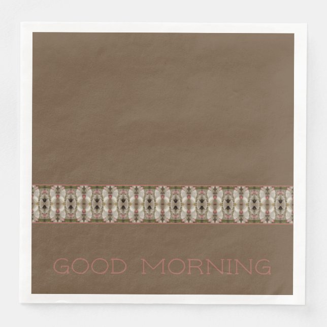 Servilleta De Papel De Cena Taupe Y Rosa (Anverso)