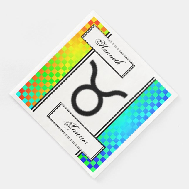 Servilleta De Papel De Cena Taurus Zodiac Symbol Standard por Kenneth Yoncich (Esquina)