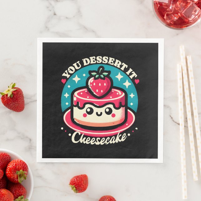 Servilleta De Papel De Cena Te Mereces - Cheesecake Kawaii (In situ)