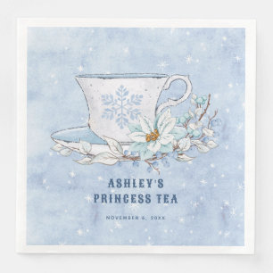 Servilleta De Papel De Cena Tea princesa de invierno nevada Té Cup