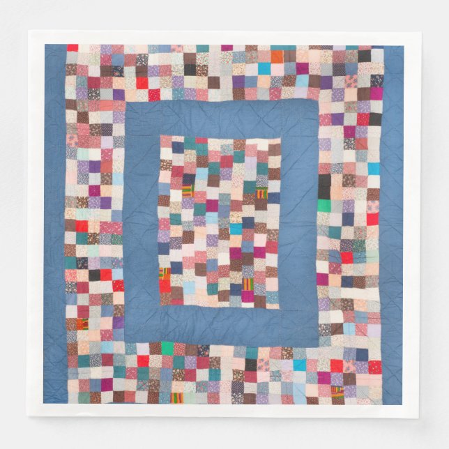 Servilleta De Papel De Cena Tejido de trabajo en mosaico con dos bordes (Anverso)