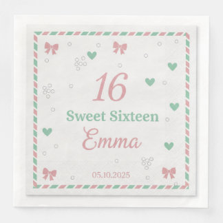 Servilleta De Papel De Cena Tela de Cumpleaños Personalizada con Letra Moderna