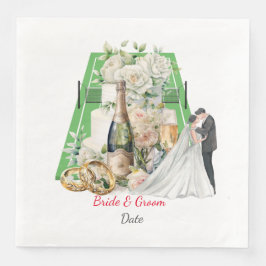 Servilleta De Papel De Cena Tema de los Bodas de tenis
