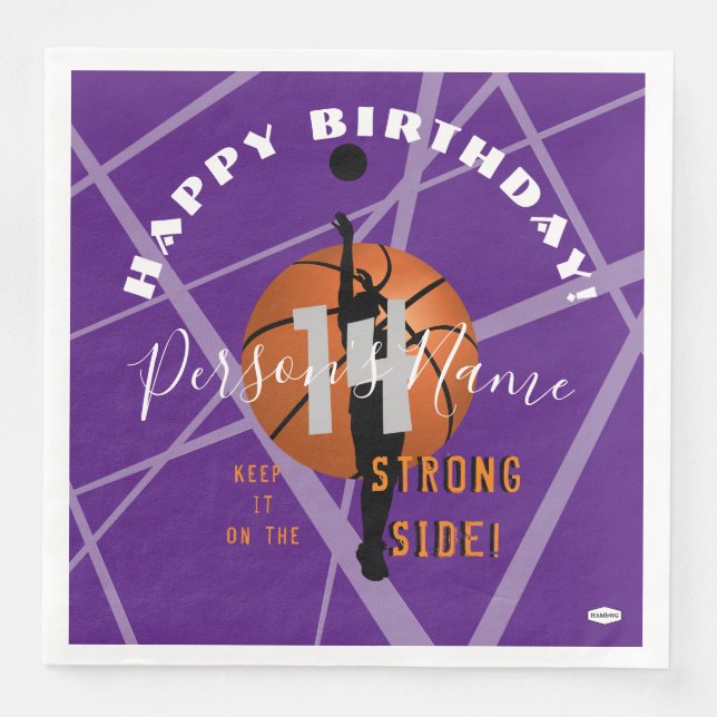 Servilleta De Papel De Cena Tema del baloncesto Papel de cumpleaños Napkins HA (Anverso)