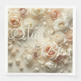 Servilleta De Papel De Cena Texto personalizado Arte romántico floral con Rosa