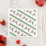 SERVILLETA DE PAPEL DE CENA THE BROWN REINDEER PATTERN<br><div class="desc">This canvas is perfect for any Christmas decorating. The brown reindeer are adorable,  and the green ribbon adds a festive touch.</div>