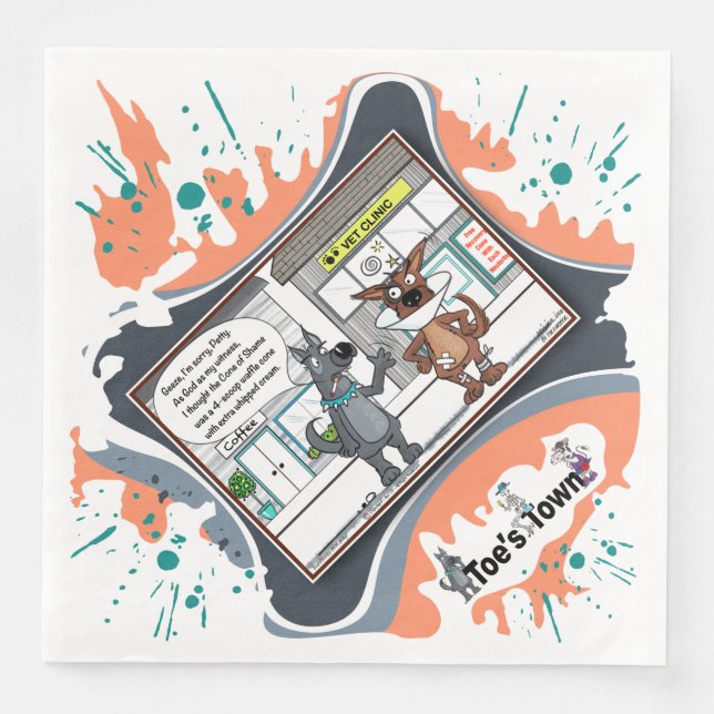 Servilleta De Papel De Cena The Cone of Shame | Apology Dinner Napkin (Anverso)