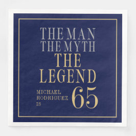 Servilleta De Papel De Cena The Man The Myth The Legend 65th Birthday
