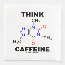 Servilleta De Papel De Cena Think Caffeine (Caffeine Chemical Molecule)