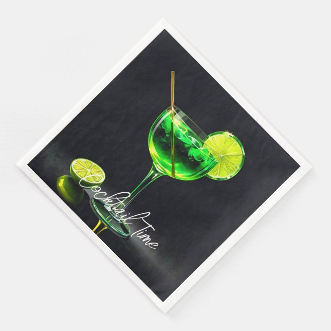 Servilleta De Papel De Cena Tiempo de fiesta Neon Popular Personalizado (Esquina)