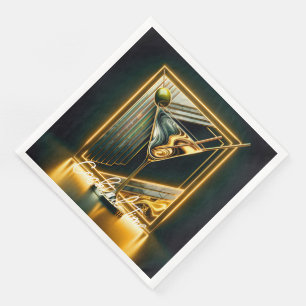 Servilleta De Papel De Cena Tiempo de Fiesta popular neón personalizado