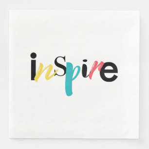 Servilleta De Papel De Cena Tipografía alegre, creativa y moderna de Inspire