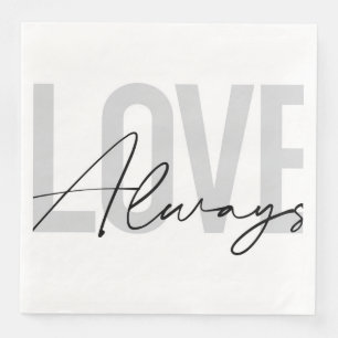 Servilleta De Papel De Cena Tipografía moderna, simple y urbana "Amor Siempre"