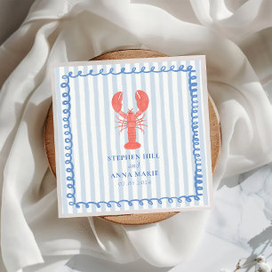 Servilleta De Papel De Cena Tiras de bogavante Boda Nauta Napkin