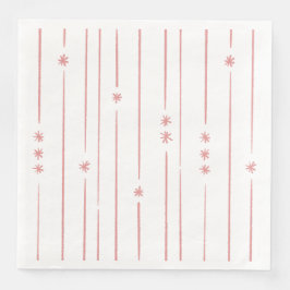 Servilleta De Papel De Cena Tiras rosadas de color pastel y polvo estelar