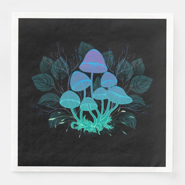 Servilleta De Papel De Cena Toadstools en Bushes (Anverso)