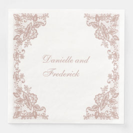 Servilleta De Papel De Cena Toallas de papel rosa boda